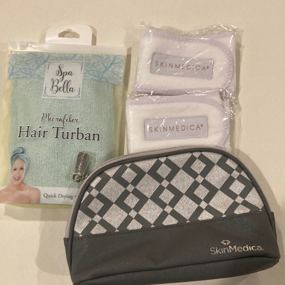 SkinMedica Cosmetic Bag with Hair Turban and Pads